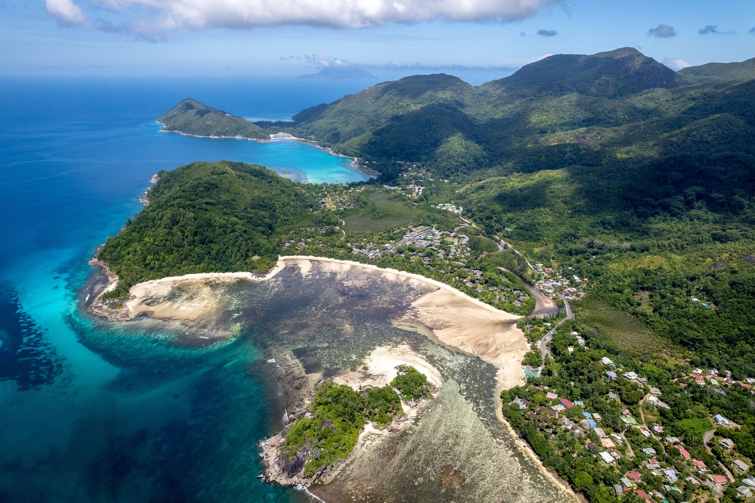 Mahé coastline and mountain ridges